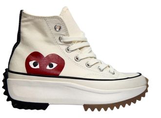 Кеды Converse Play Comme Des Garçons на платформе белые