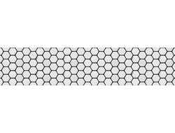 SF 14 БЕЛЫЕ ГЕКСАГОНЫ НА ЧЕРНОМ Глянцевая стеновая панель  2800х610х6мм ALBICO