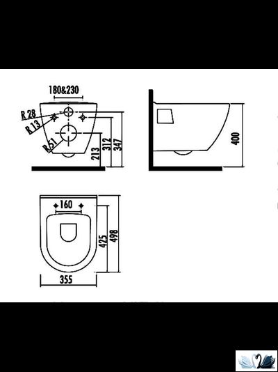 Чаша унитаза Creavit Single Point Gold TP325-11CB00E-NA00, подвесная, с золотым рисунком золото круги