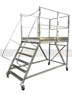 Стремянка передвижная алюминиевая СПА-1.4 площадка 1 метр