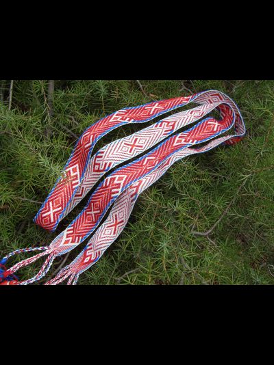 Тканый пояс с символами стихий