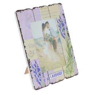 Фоторамка из дерева с рисунком лаванда