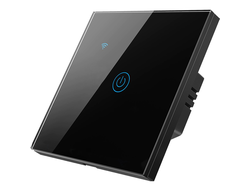 Умный Wi-Fi выключатель ROXIMO сенсорный, одноклавишный, черный  SWSEN01-1B