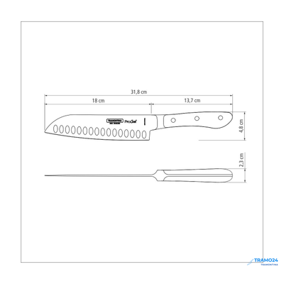 TRAMONTINA PROCHEF НОЖ САНТОКУ - 17,5 СМ. 24170/007