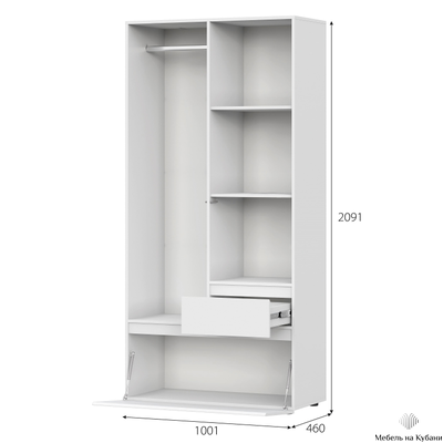 Одри шкаф 2х ств. Белый