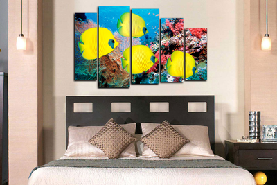 Модульная картина "Желтые рыбки"