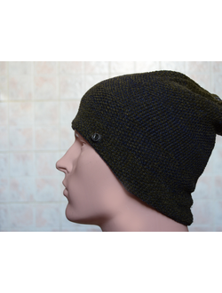 Зеленая вязаная мужская шапка Италия Vizio 6204 CL