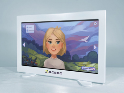 Зеркало логопеда 25" Зазеркалье со встроенным ПК и сенсорным экраном