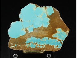 Бирюза в породе, срез полированный с одной стороны, США, Невада (65*50*13 мм, 54 г) №37862