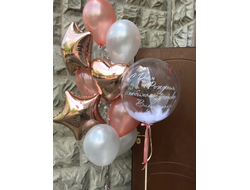 Фонтан  и шар с перьями "Rose Gold"
