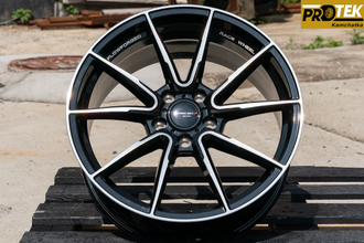 Комплект дисков R18 8,0J ET+35 5*114,3 PDW Procast FF2070 Черный с полированными лучами (J140)