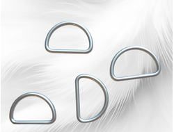 Полукольца для сумок,  d = 25 мм, толщина - 2,8 мм, 4 штуки, цвет серебристый