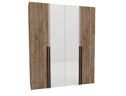 Спальня КАРА (КАРА) - КАРА 8 Шкаф 4-дверный Дуб Табачный Craft/Велюр