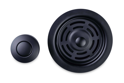 Комплект для измельчителя: фланец + кнопка в цвете "Матовый черный"