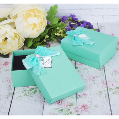 Коробочка подарочная под набор "Я тебя люблю". С бантом. Размеры: 8,5*11*5 см. Цвет: мятный