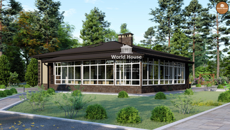 Одноэтажный дом с застекленной верандой. Проект №135