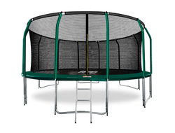 Батут Arland премиум 16FT с внутренней страховочной сеткой и лестницей (Dark green)