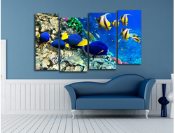 Модульная картина "Разноцветные рыбки"
