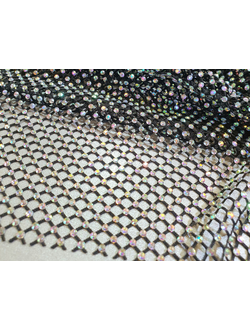 Сетка ЧЕРНАЯ со стразами AB SS10 ширина 1,3 метра