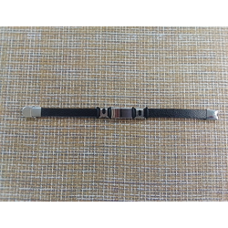 Браслет экокожа с пластиной 23x11мм декор металл резина L=21 см