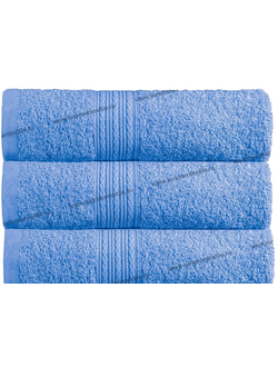 Голубое полотенце оптом махровое пр-во Байрамали (бордюр «косичка»)