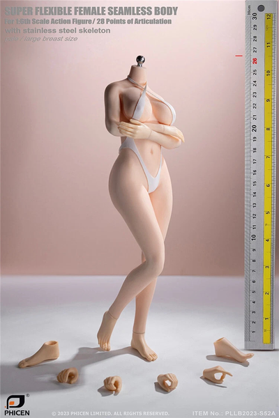 Супер-подвижное бесшовное женское тело с головой (ТЕЛОИД) 1/6 PLLB2020-S52  Super Flexible Seamless Female Body Figure - PHICEN (TBLeague)