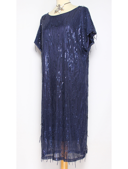 ПЛАТЬЕ НАРЯДНОЕ "ПАЙЕТКИ" синее р.54