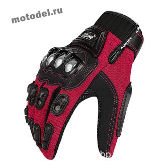 Мото перчатки MADBIKE METAL, с металлическими вставками, красные