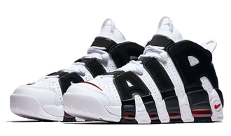 Nike Air More Uptempo 96 Белые с черными буквами