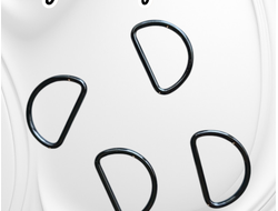 Полукольца для сумок,  d = 25 мм, толщина - 2,8 мм, 4 штуки, цвет черный