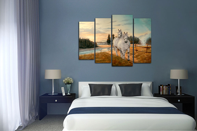 Модульная картина "Странствующие лошади"