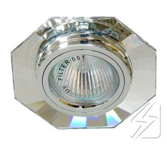 Светильник JCDR G5.3 стекло 8120 многогранник серебро
