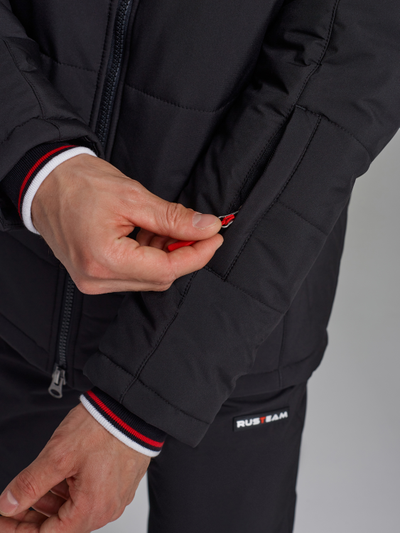 Утепленный спортивный костюм мужской  18SKM-1547 (черный)