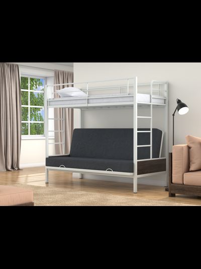 Двухъярусная кровать-диван Дакар 1 Белый (вставки венге) фото