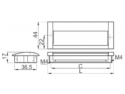 Ручка врезная LX-AL3128 (32мм)