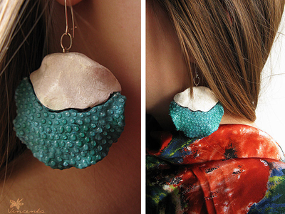 Круглые большие серьги с каплями "Сказки братьев Гримм"