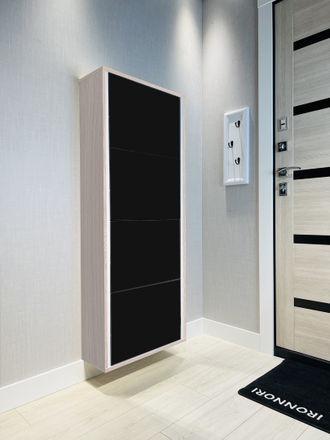 Обувница Айрон-4 Лайт (фасад стекло черное)