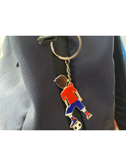 Брелок Футболист-2 (металлический плоский двусторонний)