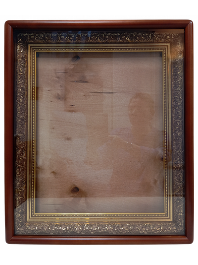 Киот "Антик" деревянный с багетной рамой "под золото" для иконы формата 40х50см