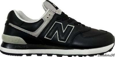 New Balance 574 Leather Black  Мужские (41-45)