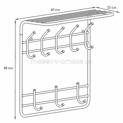 Вешалка с полкой ВСП-8