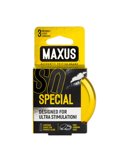 170/1 Презервативы Maxus Special, точечные, латекс, ребристые, железный кейс, 3 шт.