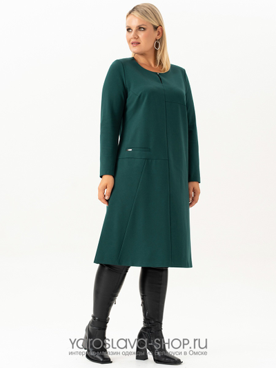 Трикотажное женское платье зеленого цвета