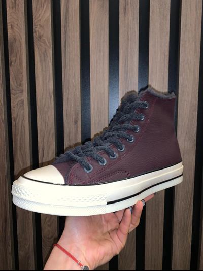 Кеды Converse Chuck 70 Cozy Club зимние с мехом бордовые