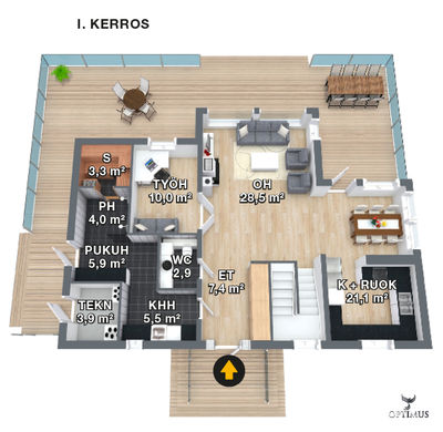 Комплект дома Lakka Graniitti - 208 м²