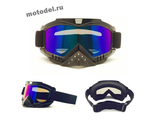 Кроссовые очки (маска) JP с защитой носа для эндуро, мотокросса, ATV - черные, цветные