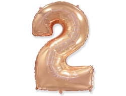 Цифра 2 розовое золото