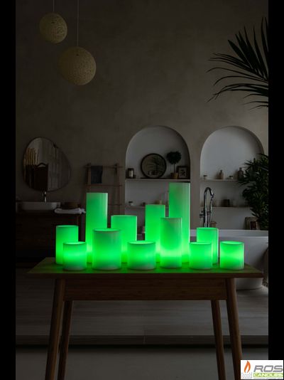 Большой набор LED свечей с парафиновыми плафонами, "Цветной"