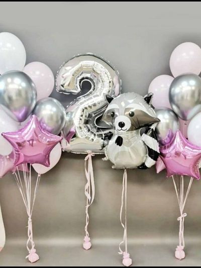 Сет "Енот девочка" (21 шарик + 1 цифра)