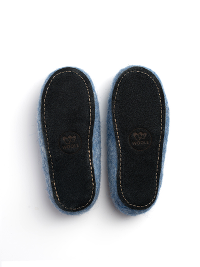 Купить войлочные тапочки ромашки на голубом